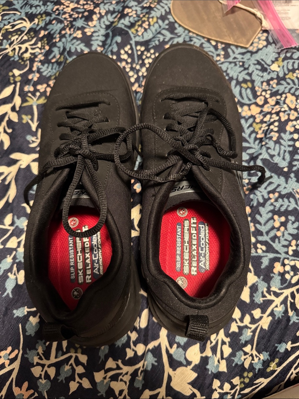 Skechers Women’s Black Sneakers with Red Insole